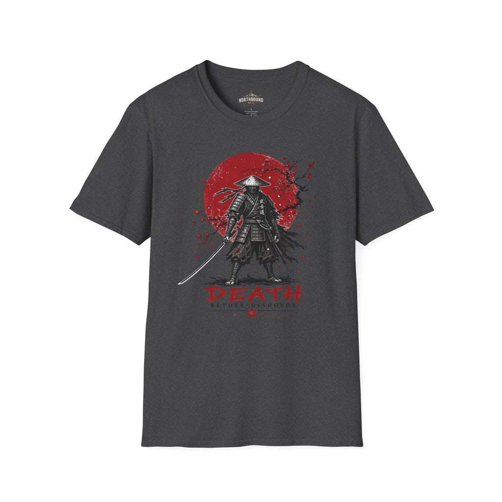 Samurai Death T-Shirt — 'Death Before Dishonor' Graphic Tee