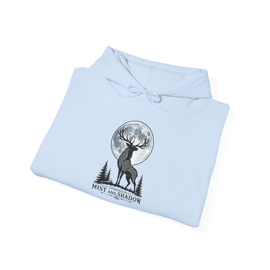 Hoodie – 'Mist and Shadow' Elk Moon Graphic Hooded Sweatshirt