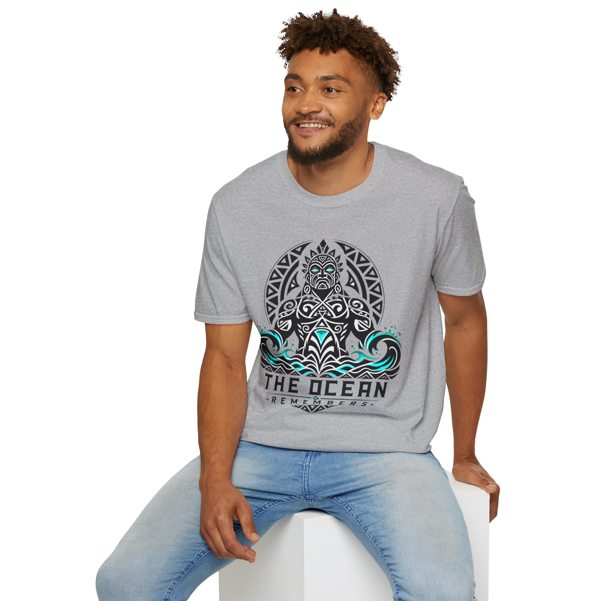 T-Shirt — The Ocean Remembers Tribal Wave Graphic