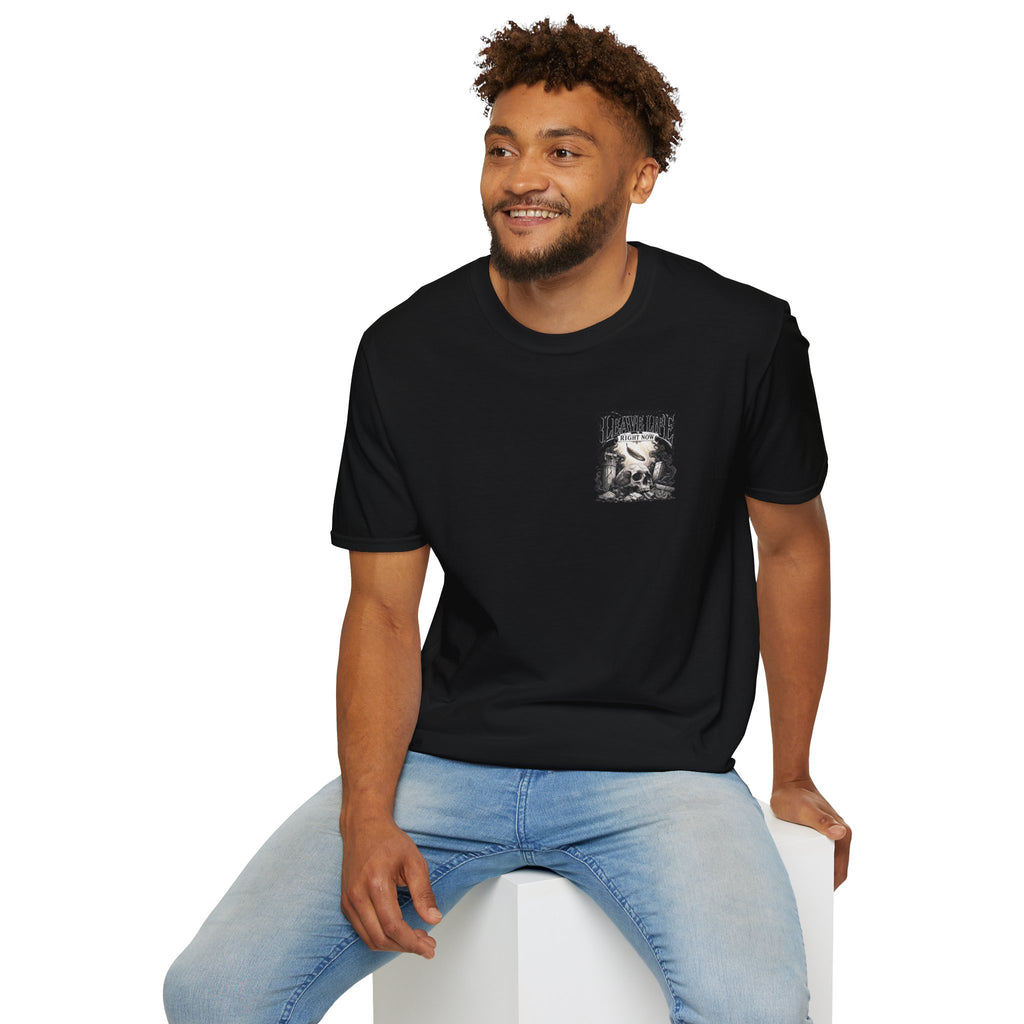 Skull & Mountains T-Shirt — "Leave Life" Adventure Graphic Tee
