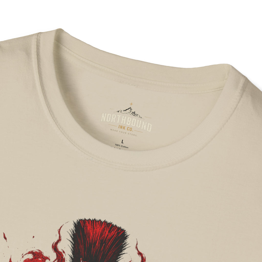 Warrior Helmet T-Shirt — "Fortune Favors the Brave" Spartan Helmet Graphic Tee