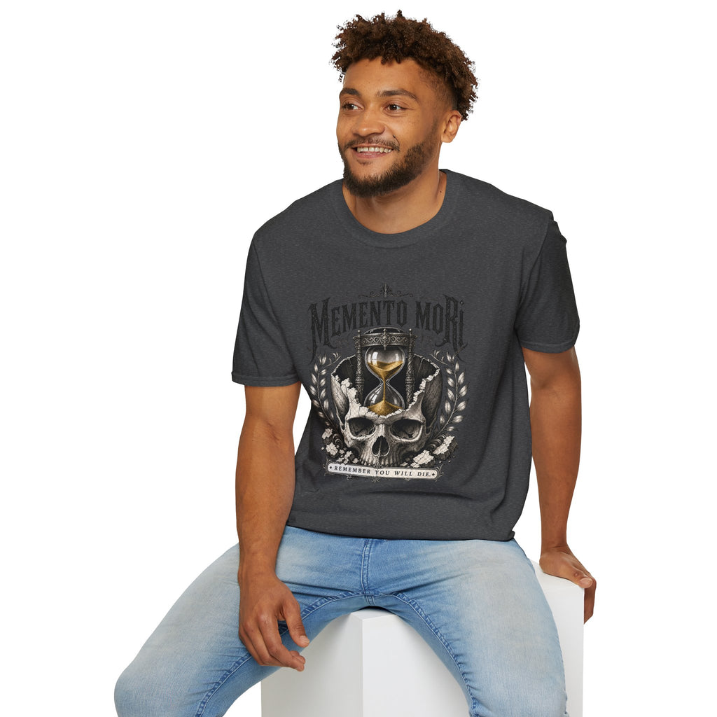 Memento Mori T-Shirt — Vintage Hourglass & Skull Death Awareness Tee