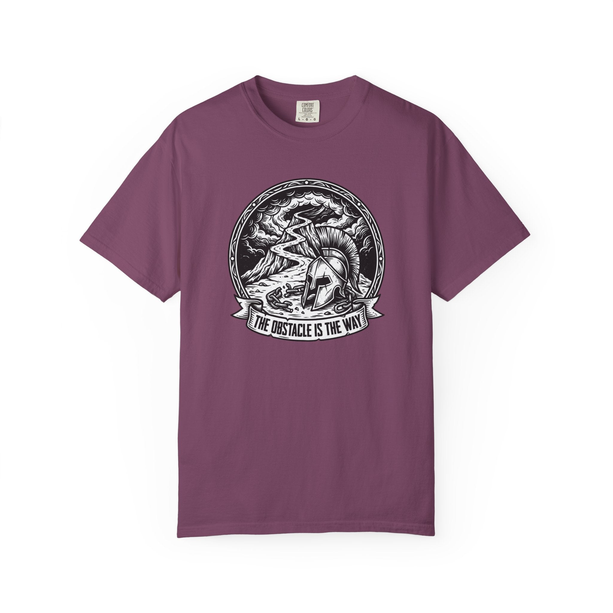 T-Shirt — 'The Obstacle Is The Way' Spartan Helmet Graphic Tee