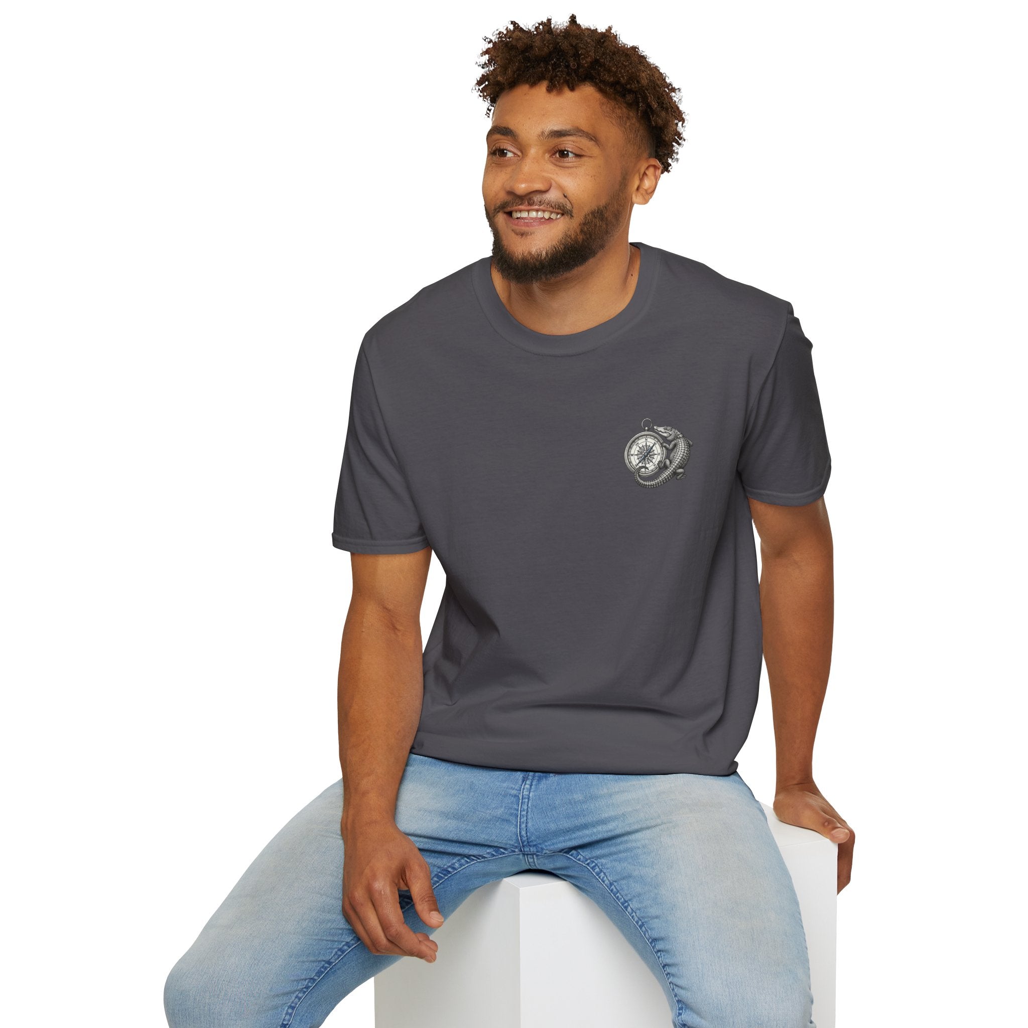 Crocodile & Compass T‑Shirt — Nautical Adventure Graphic Tee