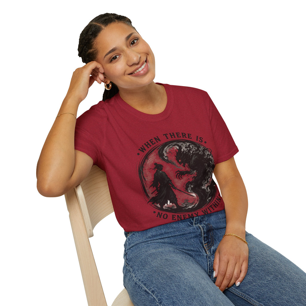 Warrior Yin Yang T-Shirt — "When There Is No Enemy Within" Inspirational Graphic Tee