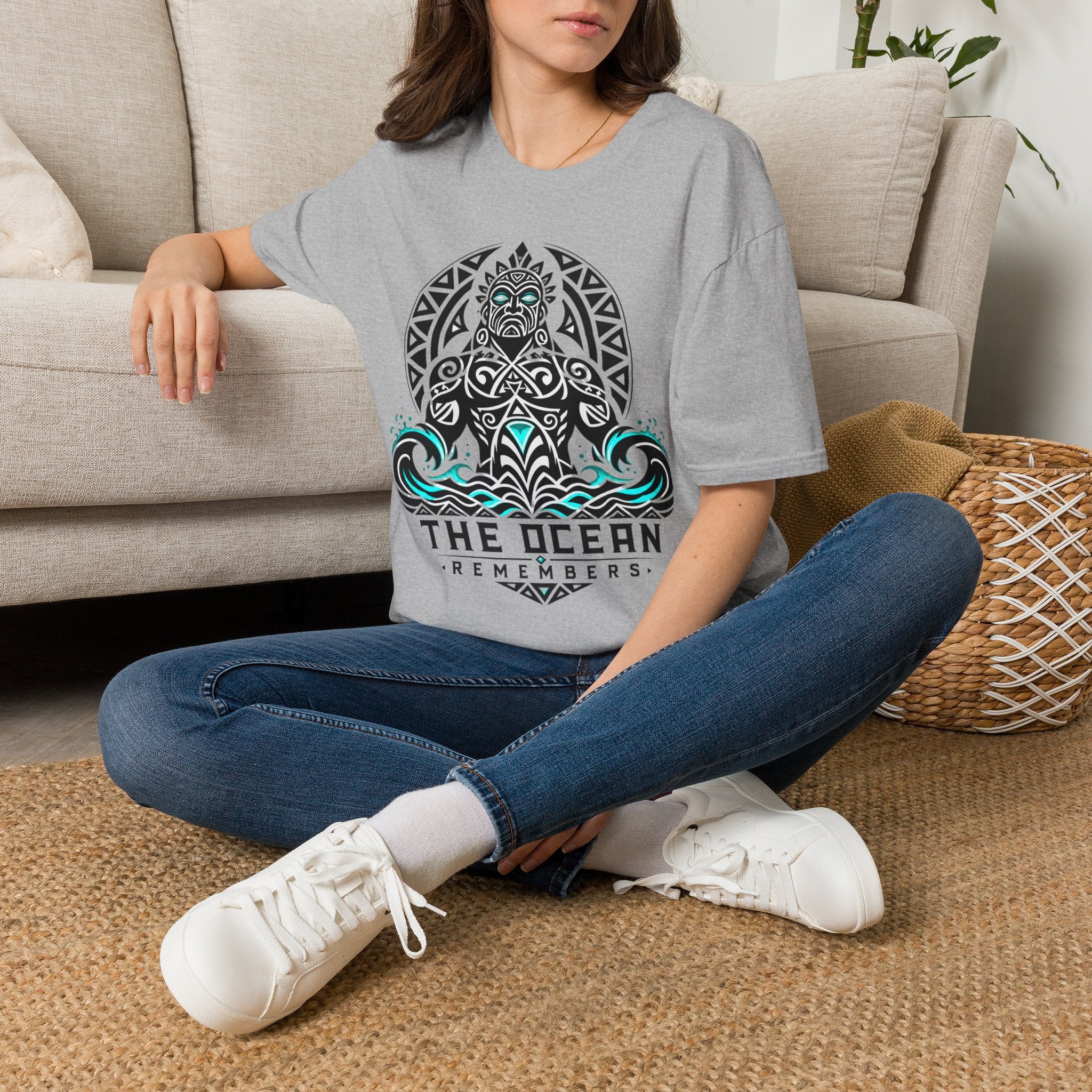T-Shirt — The Ocean Remembers Tribal Wave Graphic