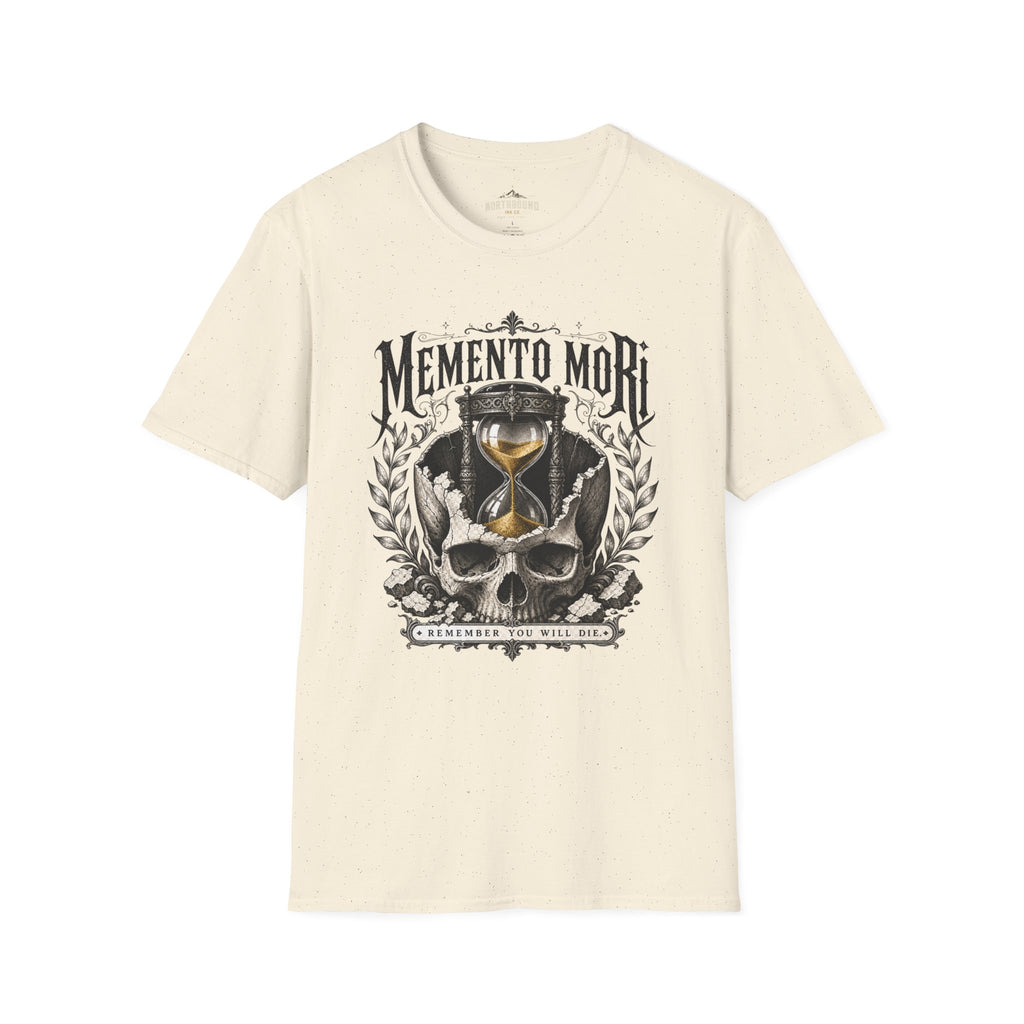 Memento Mori T-Shirt — Vintage Hourglass & Skull Death Awareness Tee