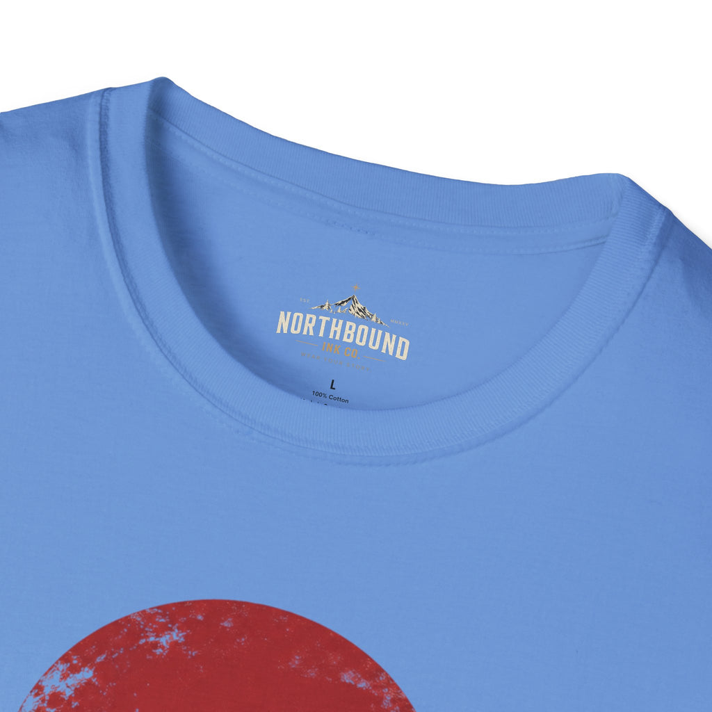 Samurai Walk T-Shirt — Red Sun Japanese Warrior Graphic