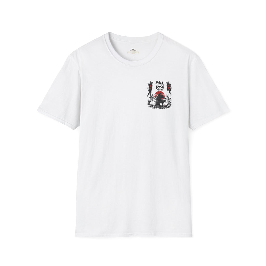 T-Shirt — 'Fall, Rise, Repeat' Samurai Chest Print