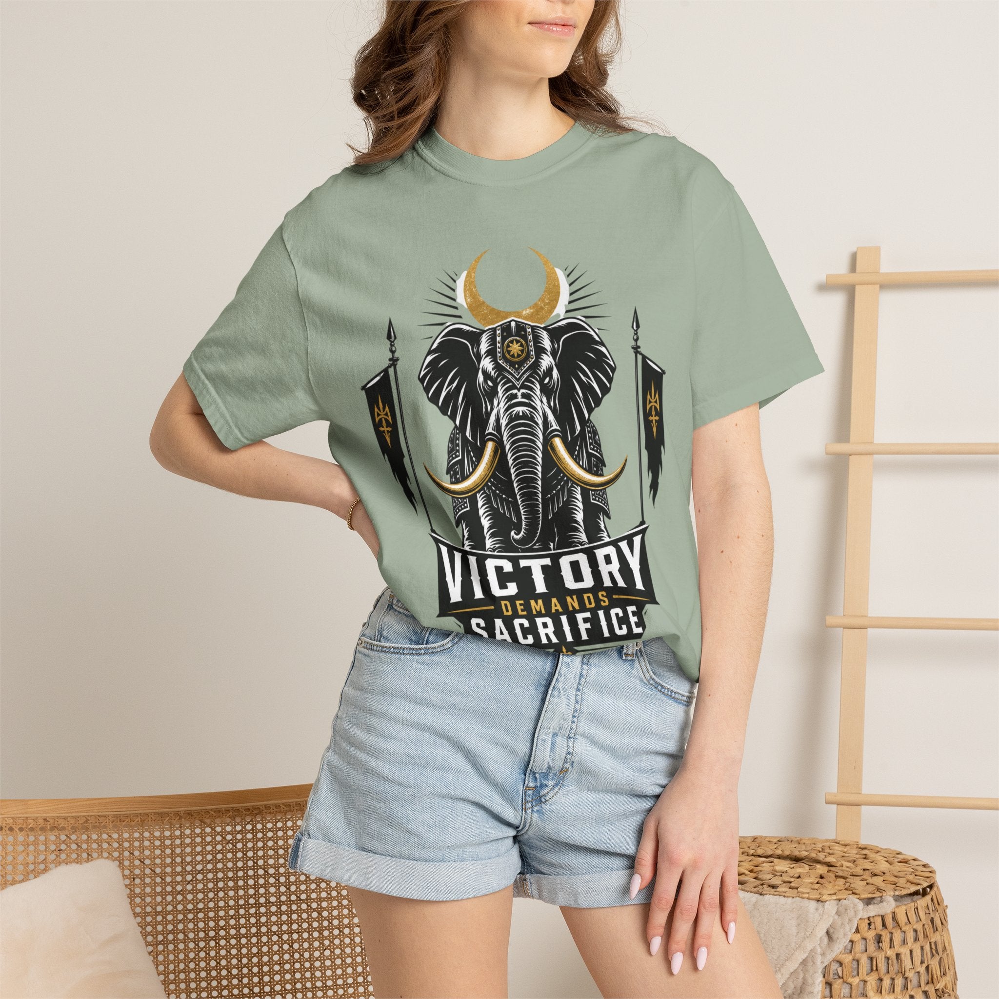 Victory & Sacrifice Elephant T-Shirt — Graphic Warrior Tee