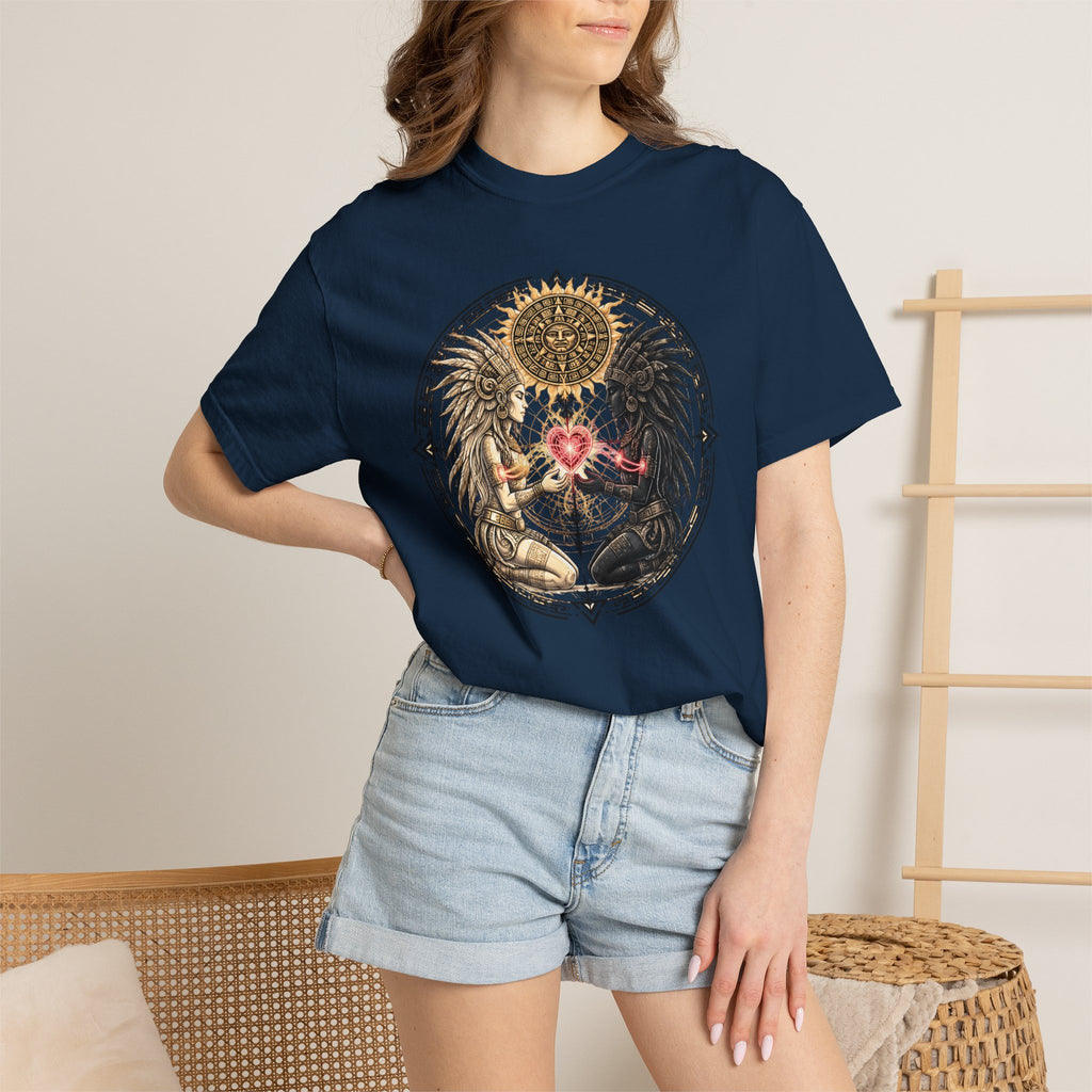 Angel & Demon Heart T-Shirt — Gothic Spiritual Love Illustration