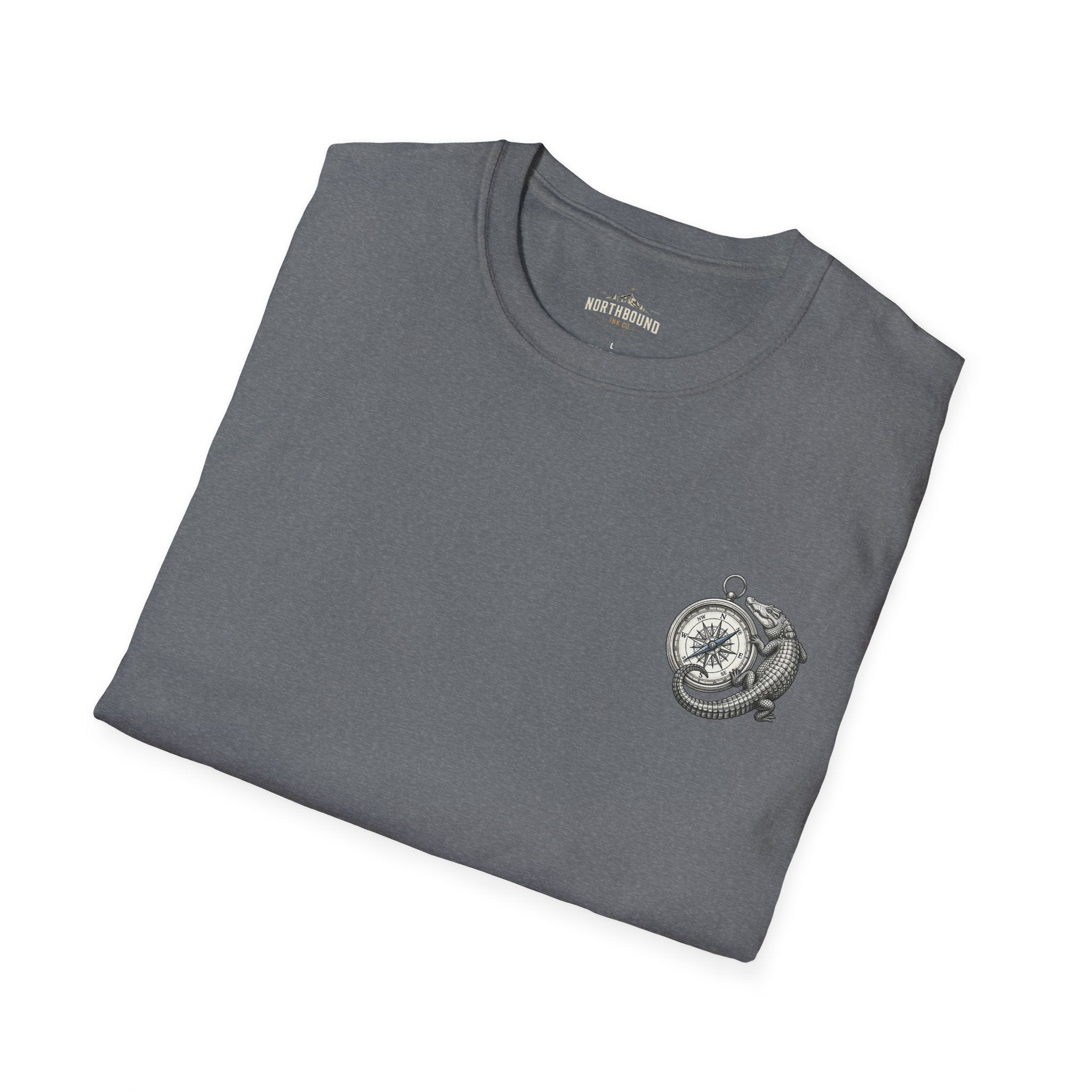 Crocodile & Compass T‑Shirt — Nautical Adventure Graphic Tee
