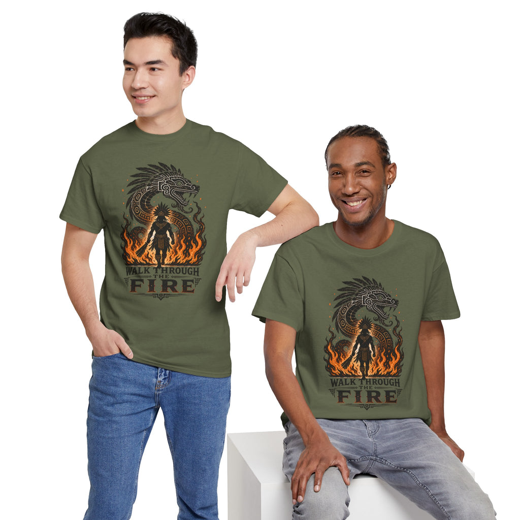Walk Through the Fire Dragon T-Shirt — Inspirational Flame Graphic Tee