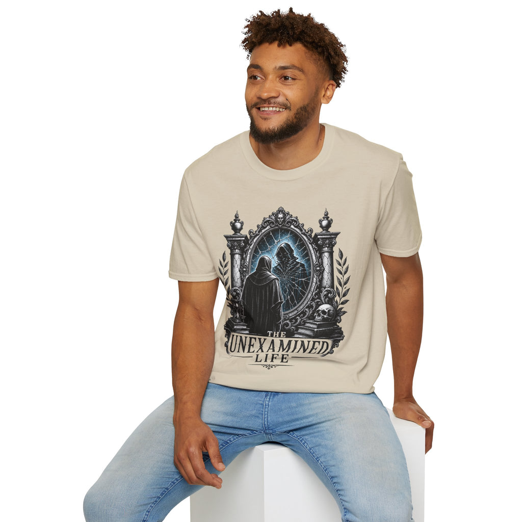 The Unexamined Life T-Shirt — Philosophical Mirror Graphic Tee