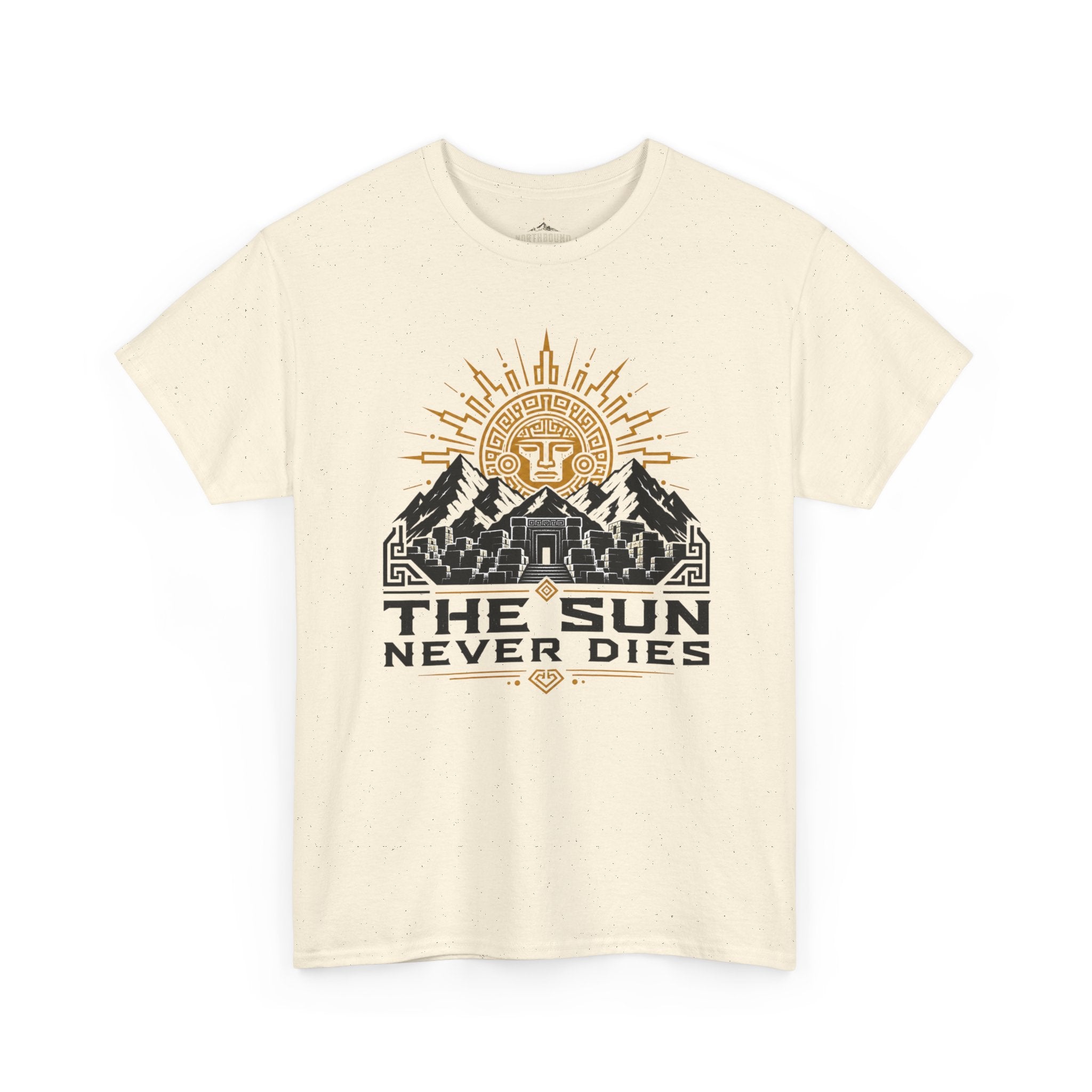 Sun Never Dies T-Shirt — Retro Mountain Adventure Tee