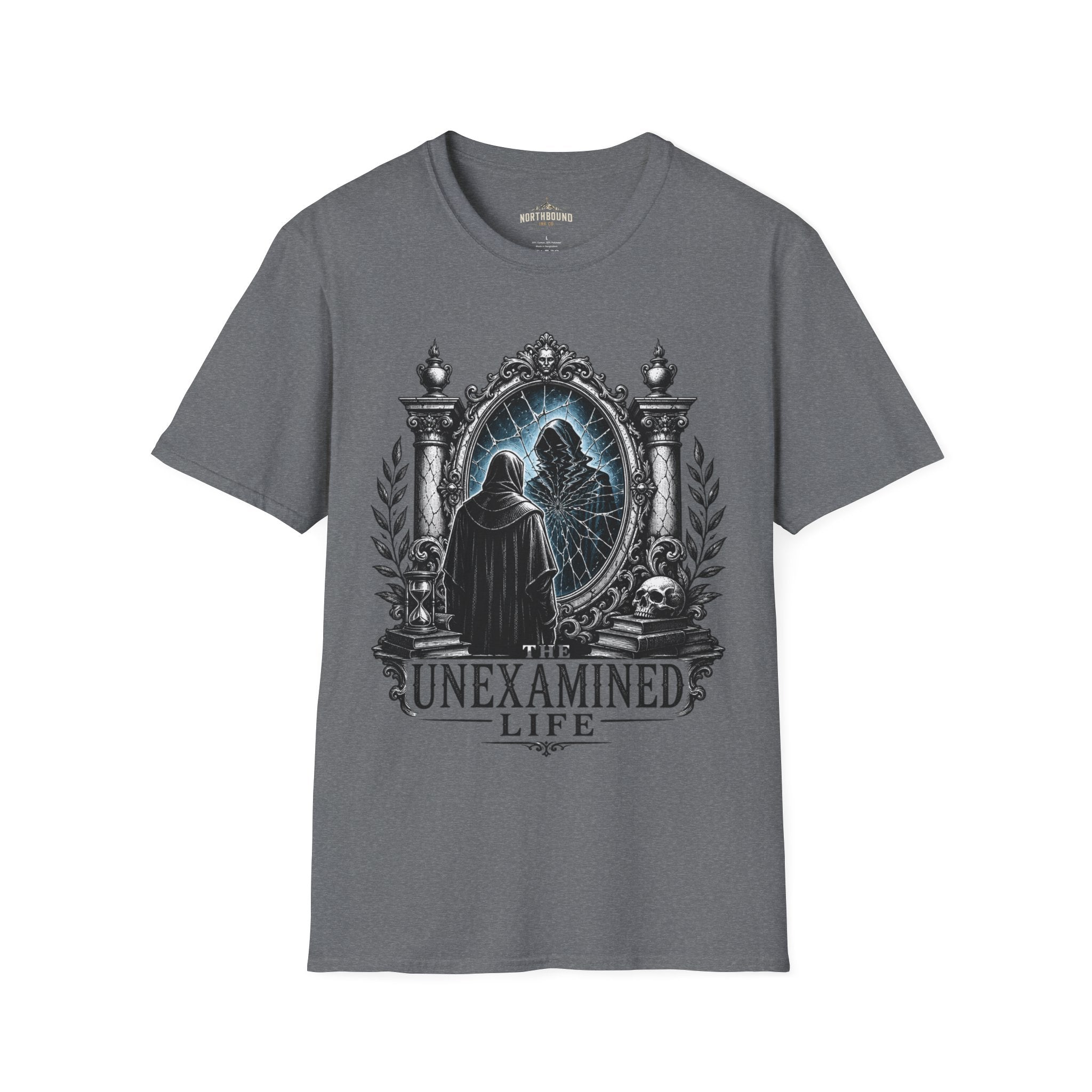 The Unexamined Life T-Shirt — Philosophical Mirror Graphic Tee