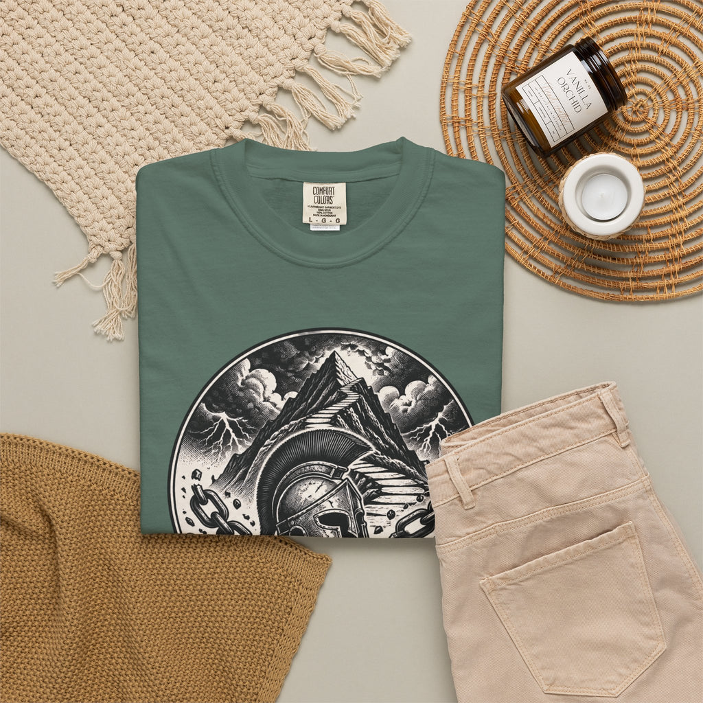 Spartan Helmet T‑Shirt — "The Obstacle Is The Way" Motivational Tee