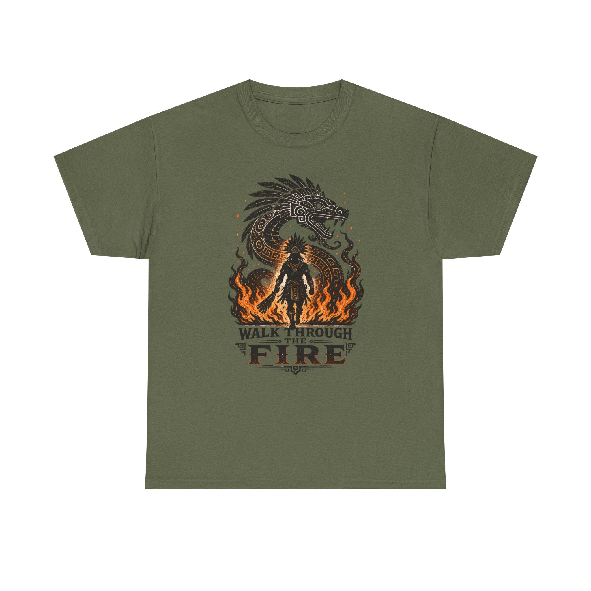 Walk Through the Fire Dragon T-Shirt — Inspirational Flame Graphic Tee