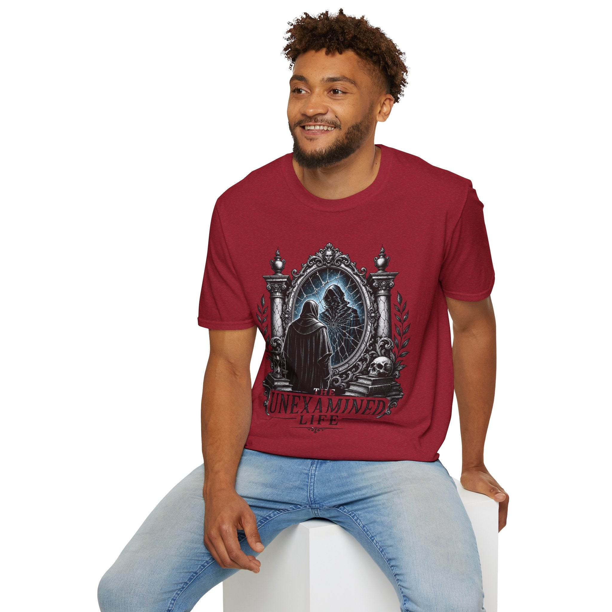 The Unexamined Life T-Shirt — Philosophical Mirror Graphic Tee