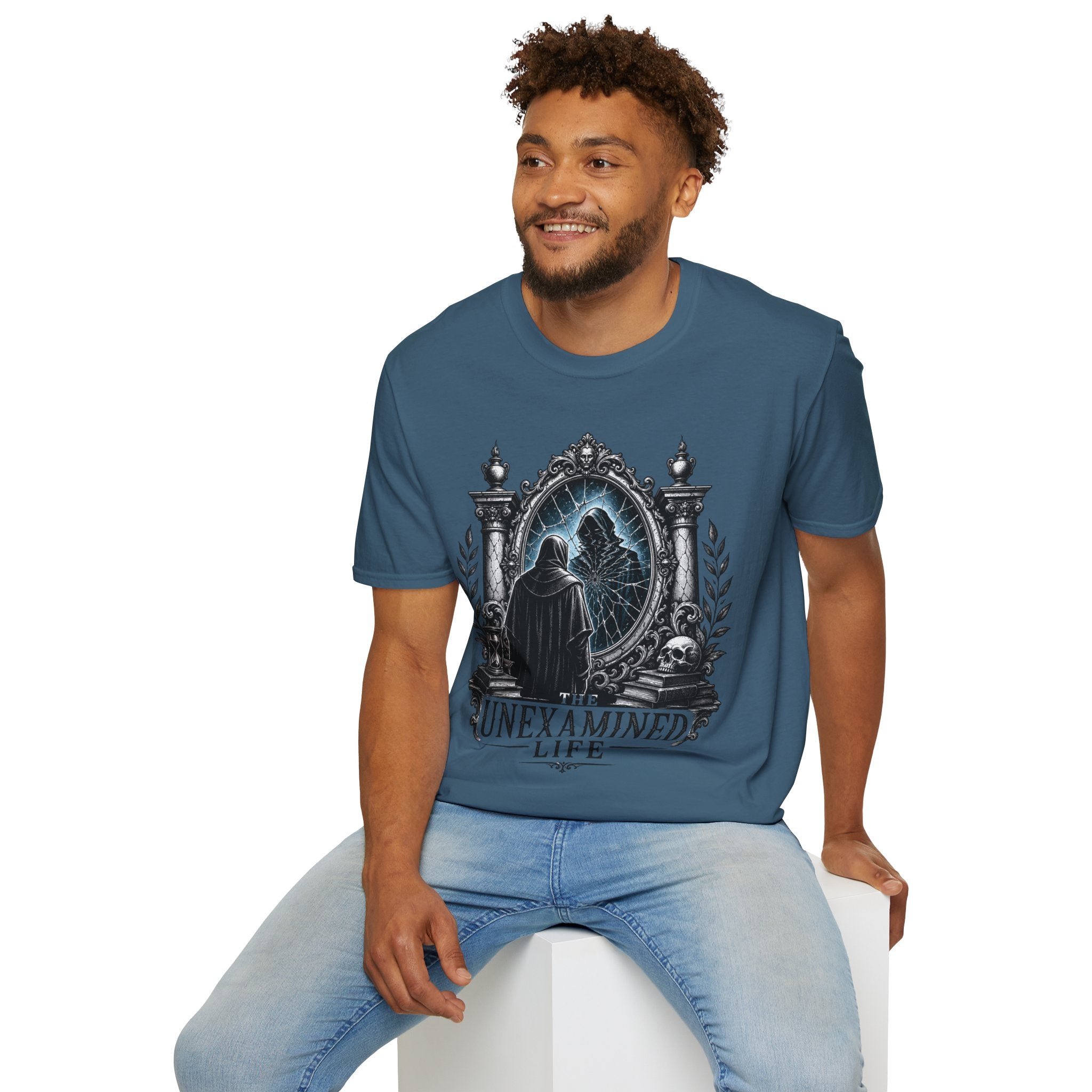 The Unexamined Life T-Shirt — Philosophical Mirror Graphic Tee