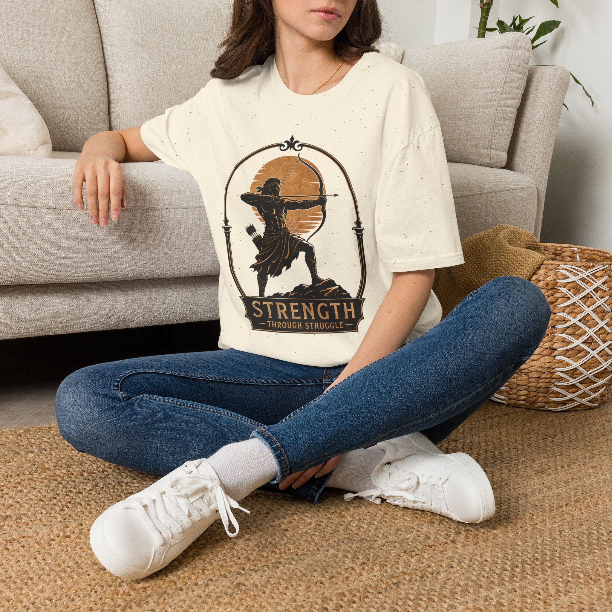 Archer Strength T‑Shirt — 'Strength Through Struggle' Graphic Tee