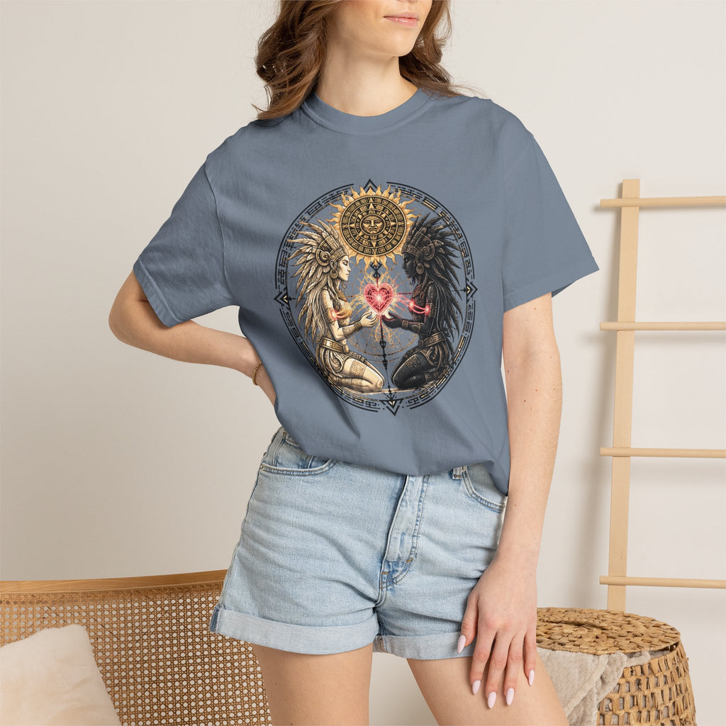 Angel & Demon Heart T-Shirt — Gothic Spiritual Love Illustration