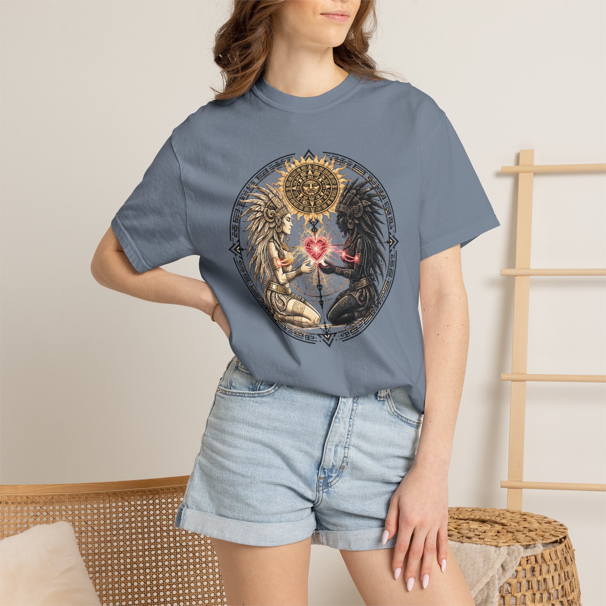 Angel & Demon Heart T-Shirt — Gothic Spiritual Love Illustration