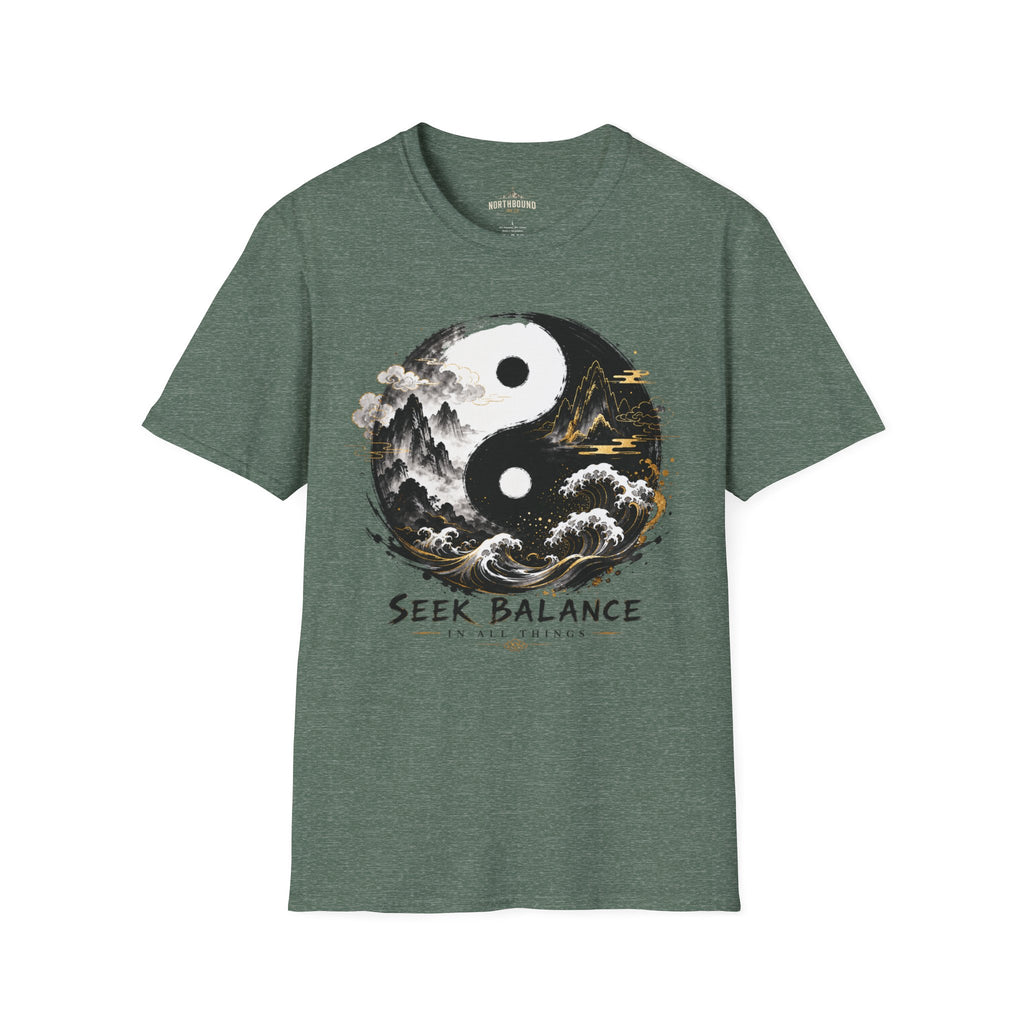 Yin Yang 'Seek Balance' Graphic T-Shirt