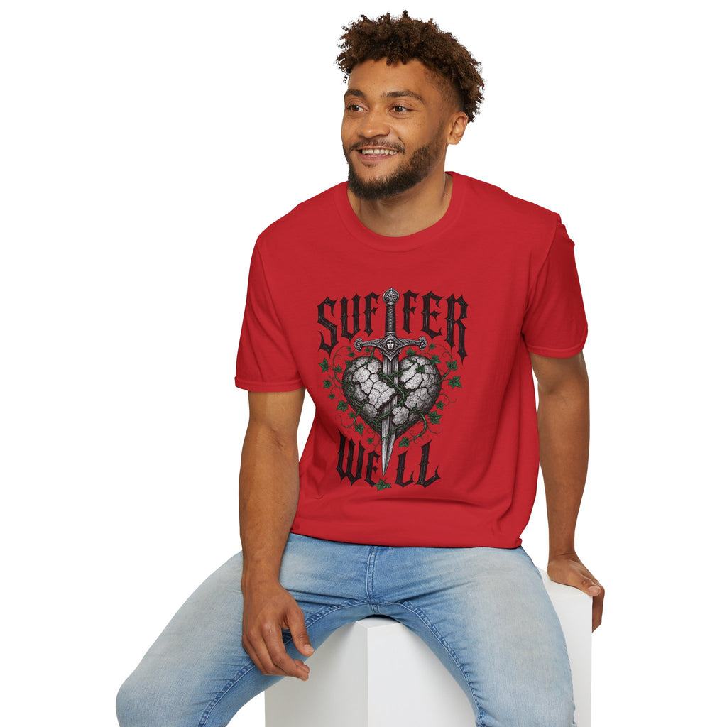 Suffer Well T-Shirt — Gothic Heart Sword Graphic Tee