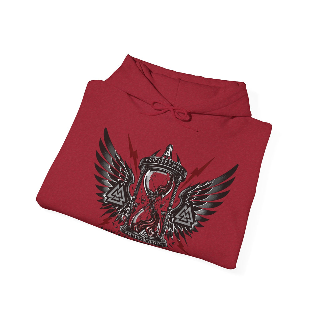 Fear Not Death Hourglass Wings Hoodie — Gothic Inspirational Pullover