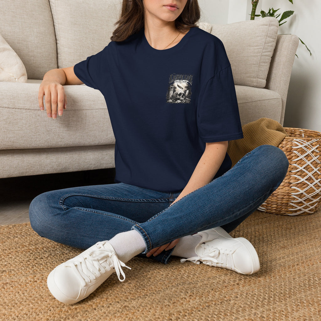 Skull & Mountains T-Shirt — "Leave Life" Adventure Graphic Tee