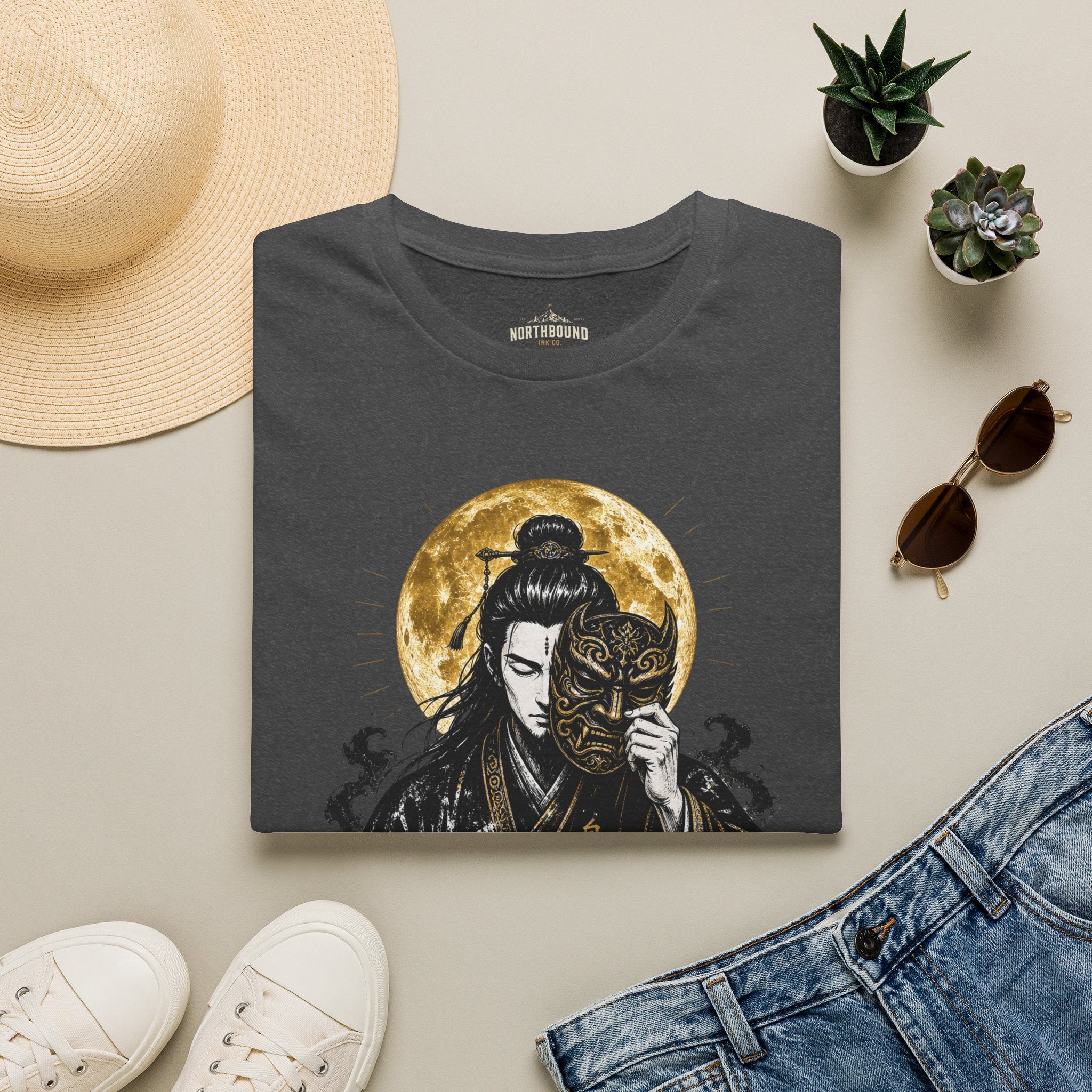 Samurai Mask T-Shirt – "To Master Yourself Is True Power" Graphic Tee