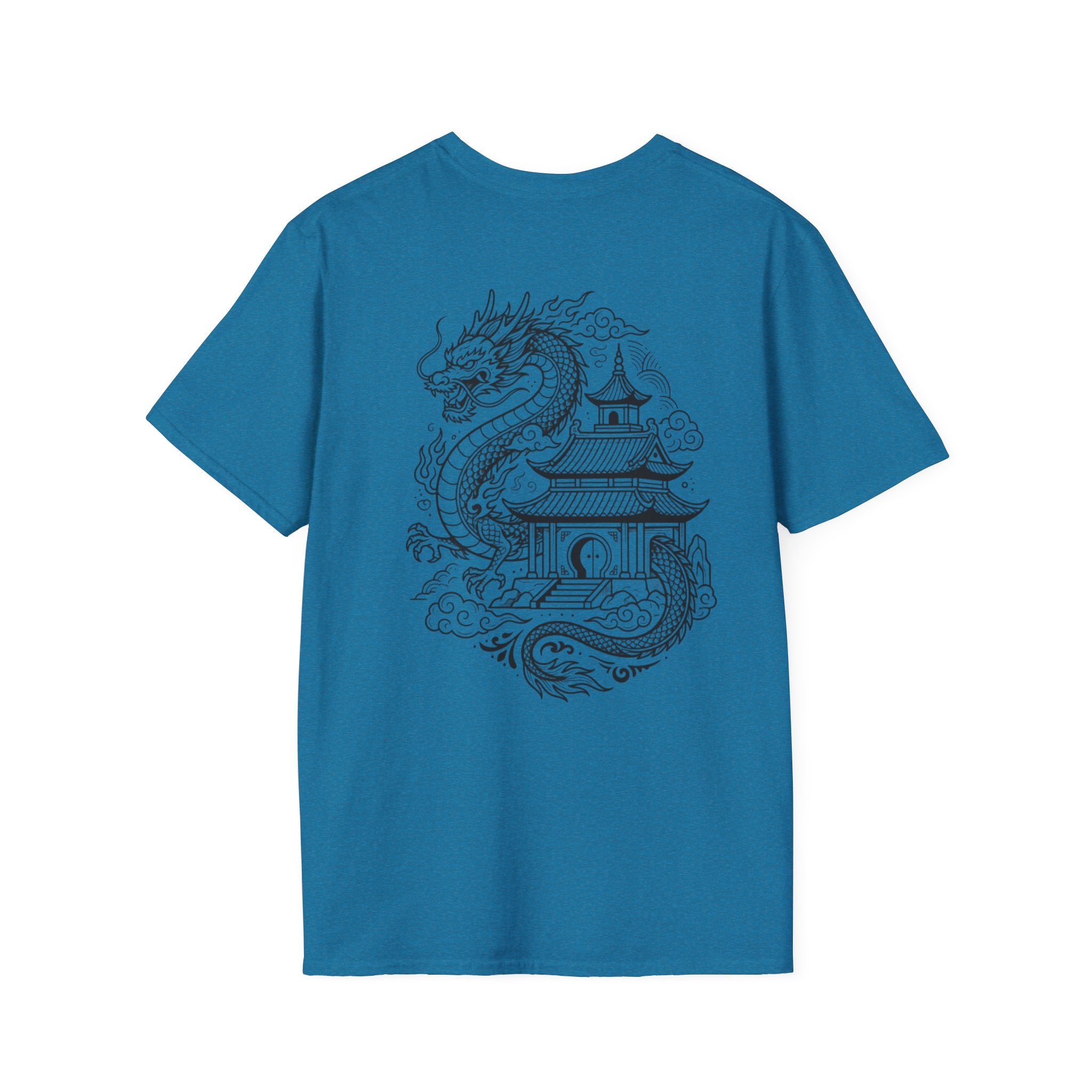 Dragon Crest Pocket T-Shirt — Small Intricate Dragon Chest Graphic