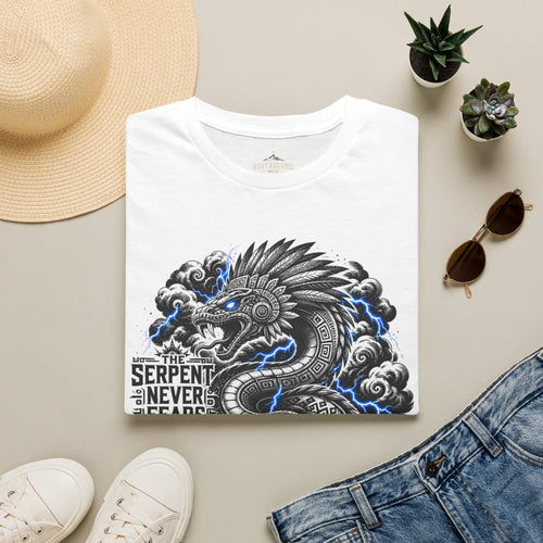 Aztec Serpent T-Shirt — “The Serpent Never Fears the Storm” Graphic Tee