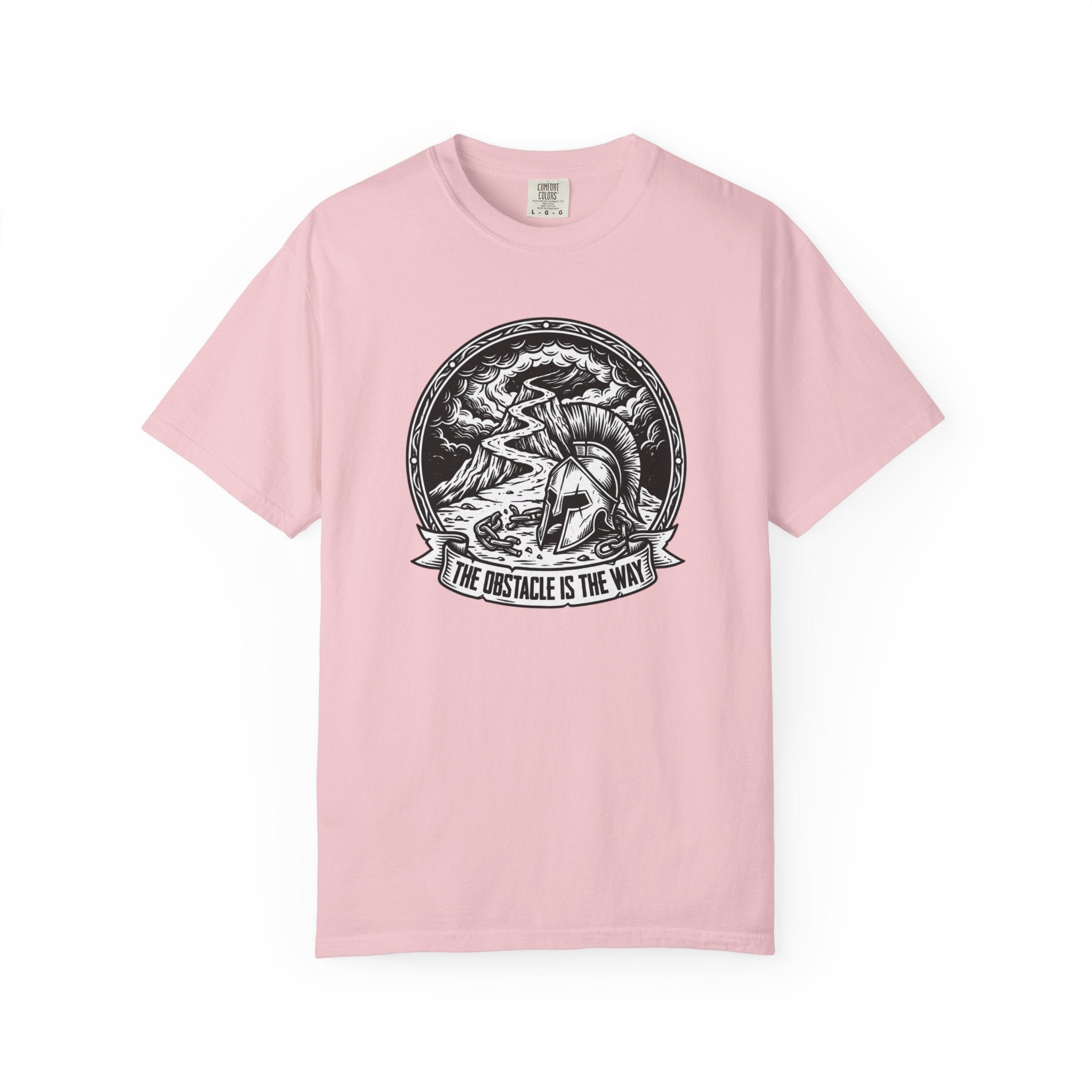 T-Shirt — 'The Obstacle Is The Way' Spartan Helmet Graphic Tee