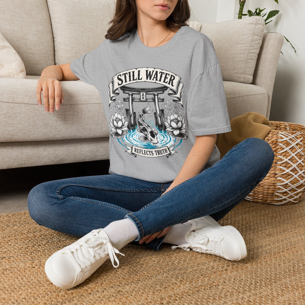 Still Water T-Shirt — Tranquil Koi & Torii Graphic Tee