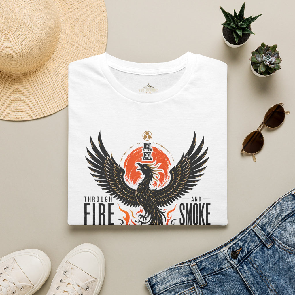 Phoenix Graphic T-Shirt — "Through Fire and Smoke" Inspirational Tee