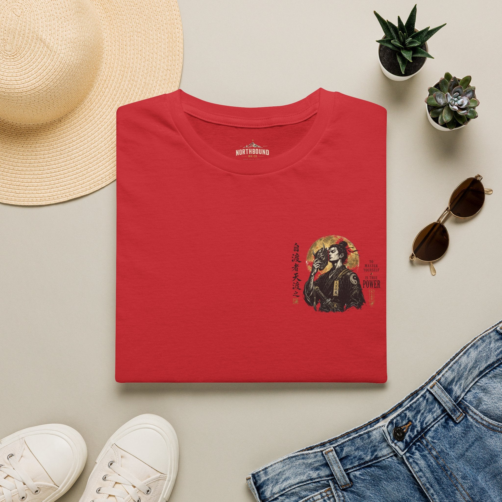 Samurai Portrait T-Shirt — Vintage Japanese Ink Art Tee