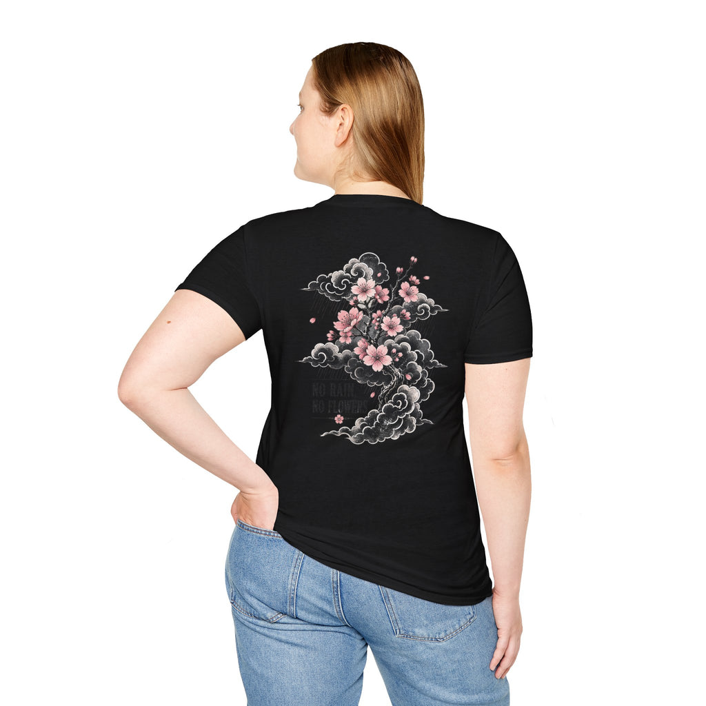 Floral Pocket Cat T‑Shirt — Petite Cherry Blossom Kitten Graphic