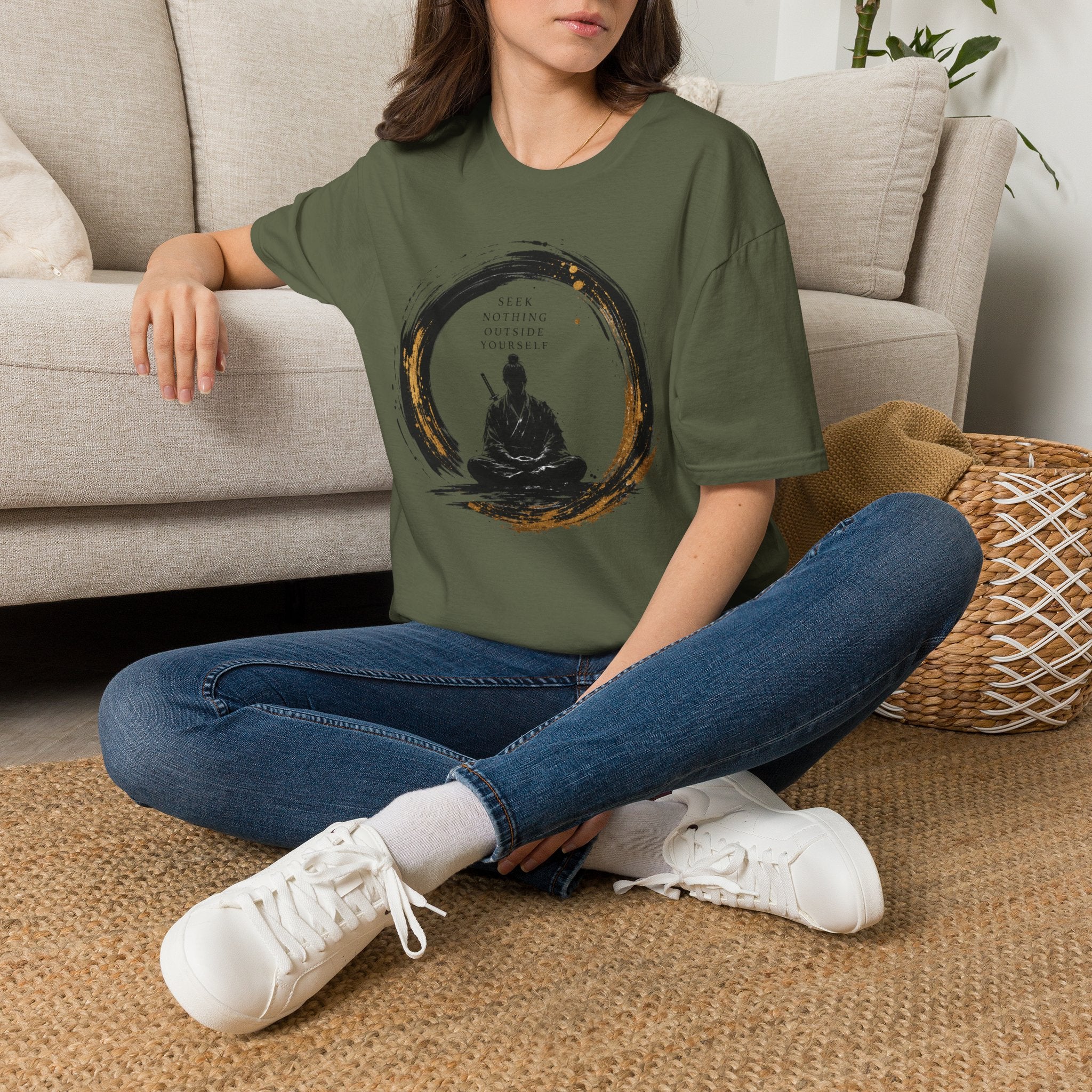 Zen Buddha T‑Shirt — "Seek Nothing Outside Yourself" Meditation Tee
