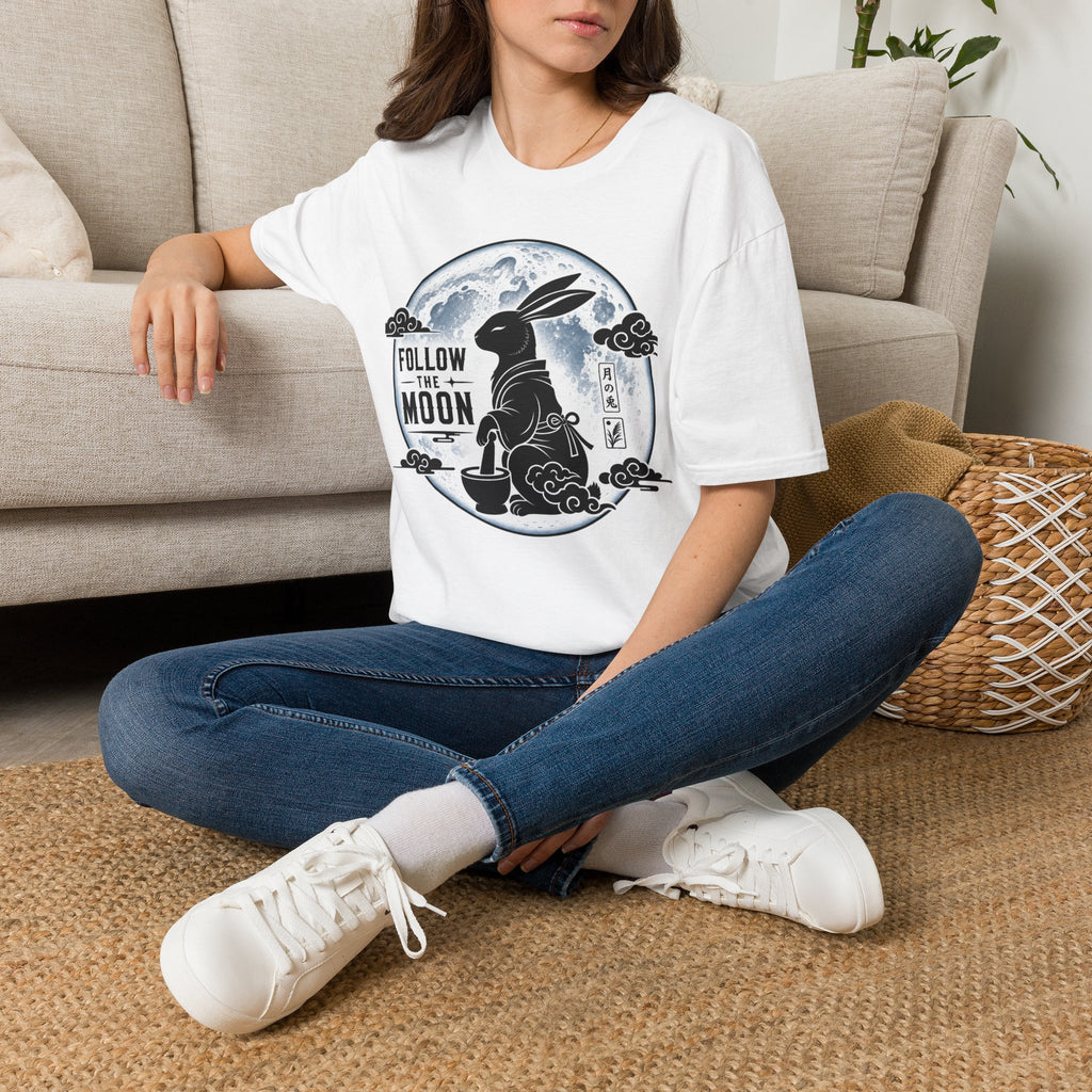 Follow the Moon Rabbit T-Shirt — Lunar Bunny Graphic Tee