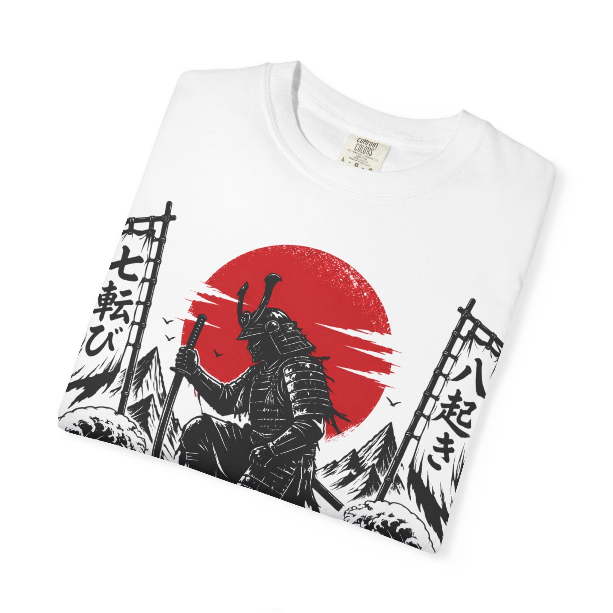 Samurai Rising Graphic T-Shirt — "Fall Seven Times, Rise Eight"