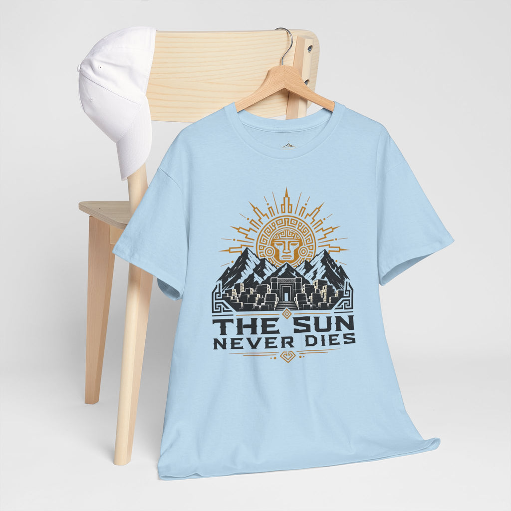 Sun Never Dies T-Shirt — Retro Mountain Adventure Tee