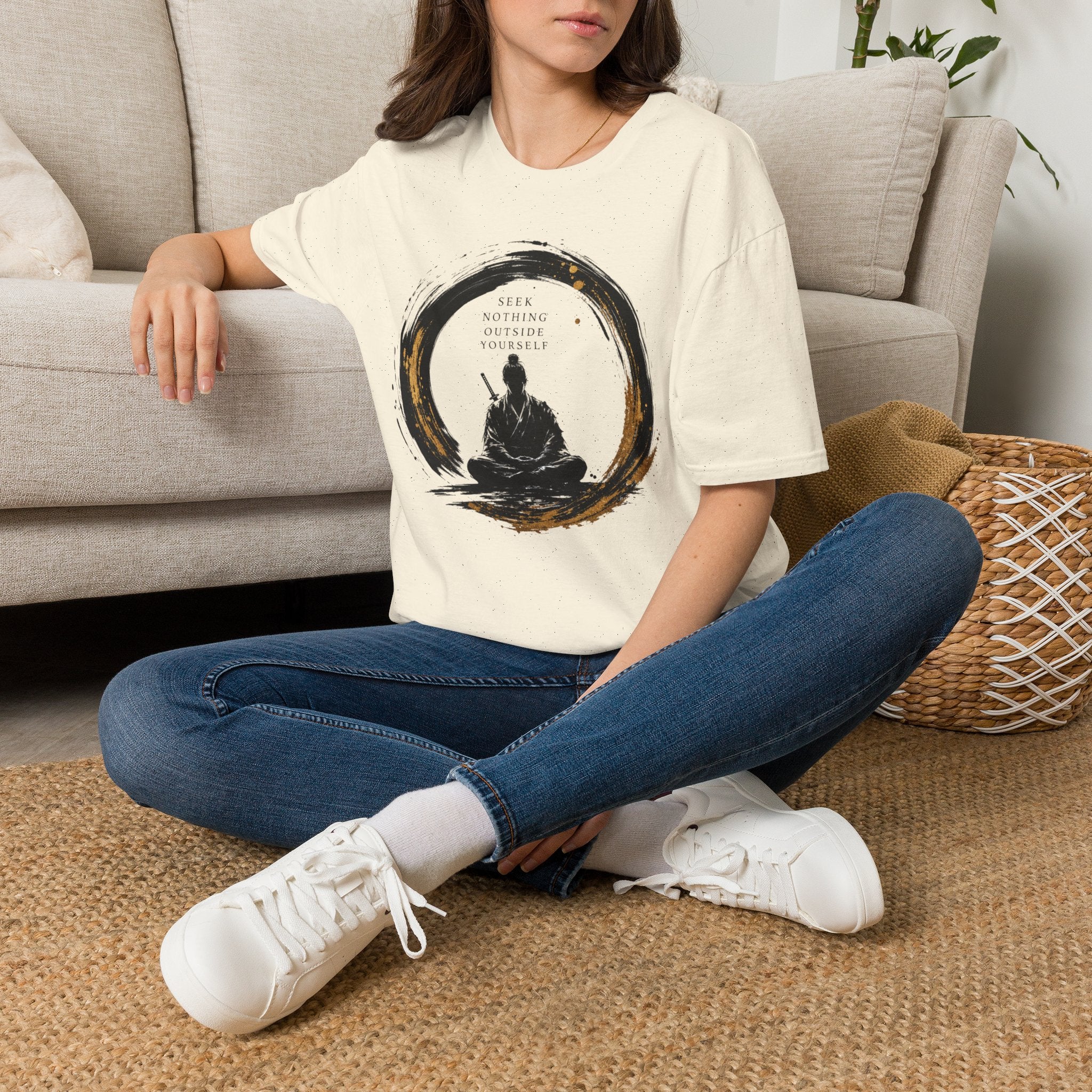Zen Buddha T‑Shirt — "Seek Nothing Outside Yourself" Meditation Tee