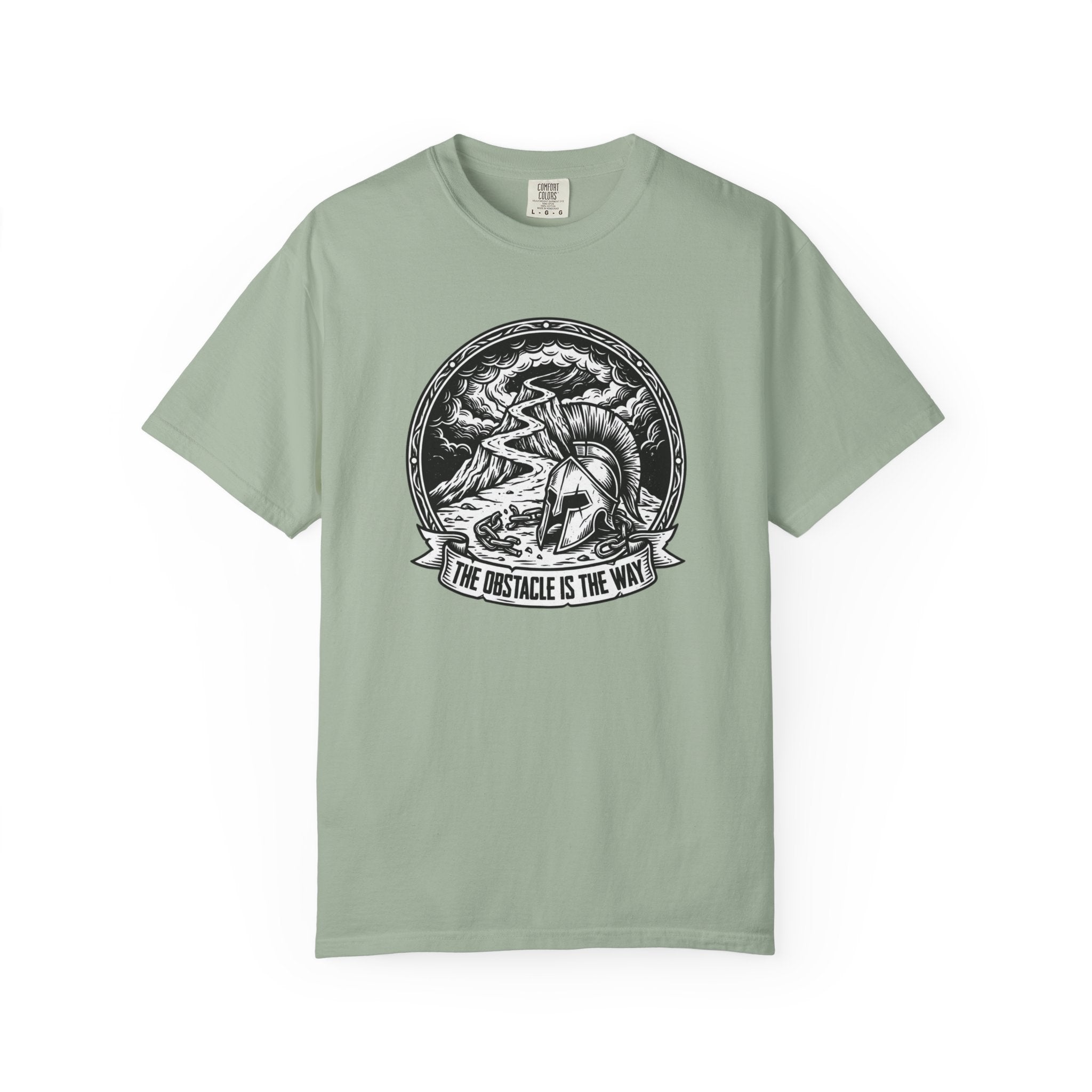 T-Shirt — 'The Obstacle Is The Way' Spartan Helmet Graphic Tee