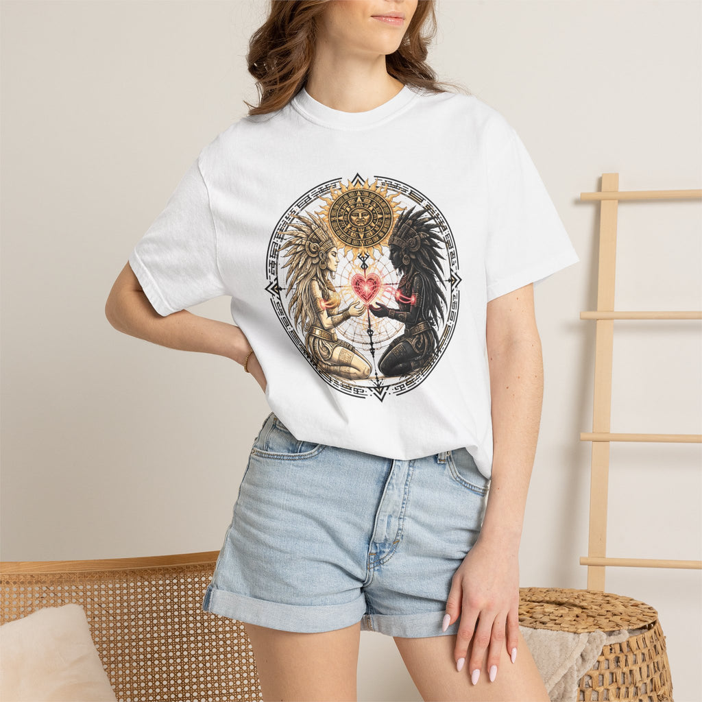 Angel & Demon Heart T-Shirt — Gothic Spiritual Love Illustration