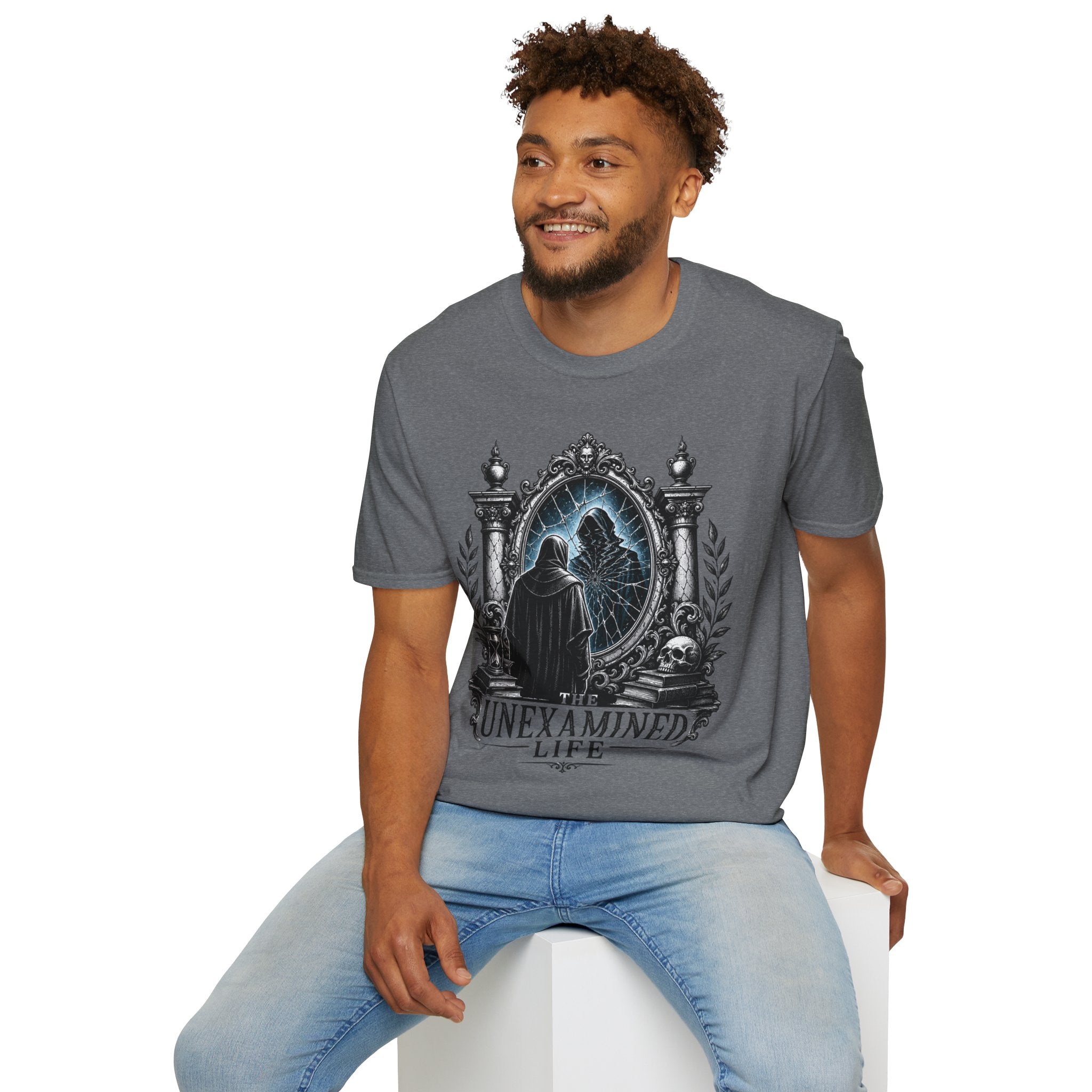 The Unexamined Life T-Shirt — Philosophical Mirror Graphic Tee