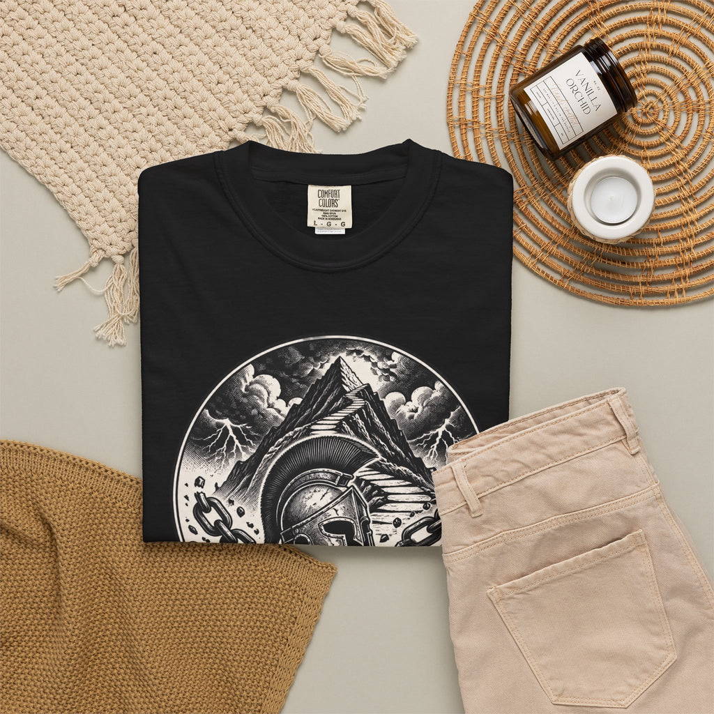 Spartan Helmet T‑Shirt — "The Obstacle Is The Way" Motivational Tee