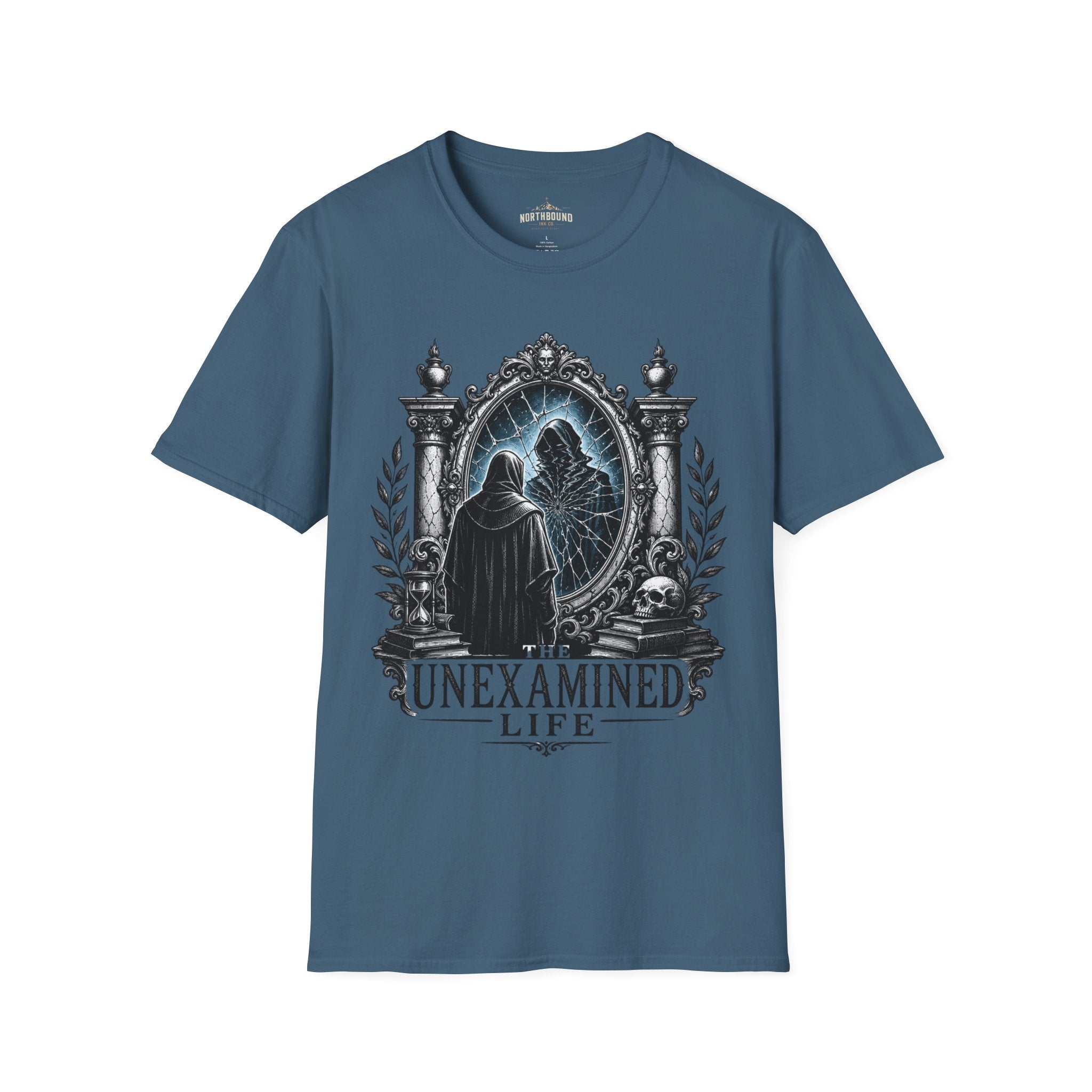 The Unexamined Life T-Shirt — Philosophical Mirror Graphic Tee