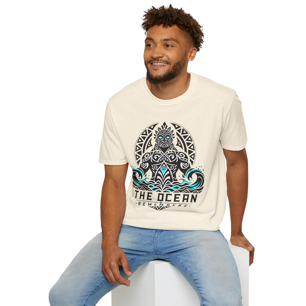 T-Shirt — The Ocean Remembers Tribal Wave Graphic